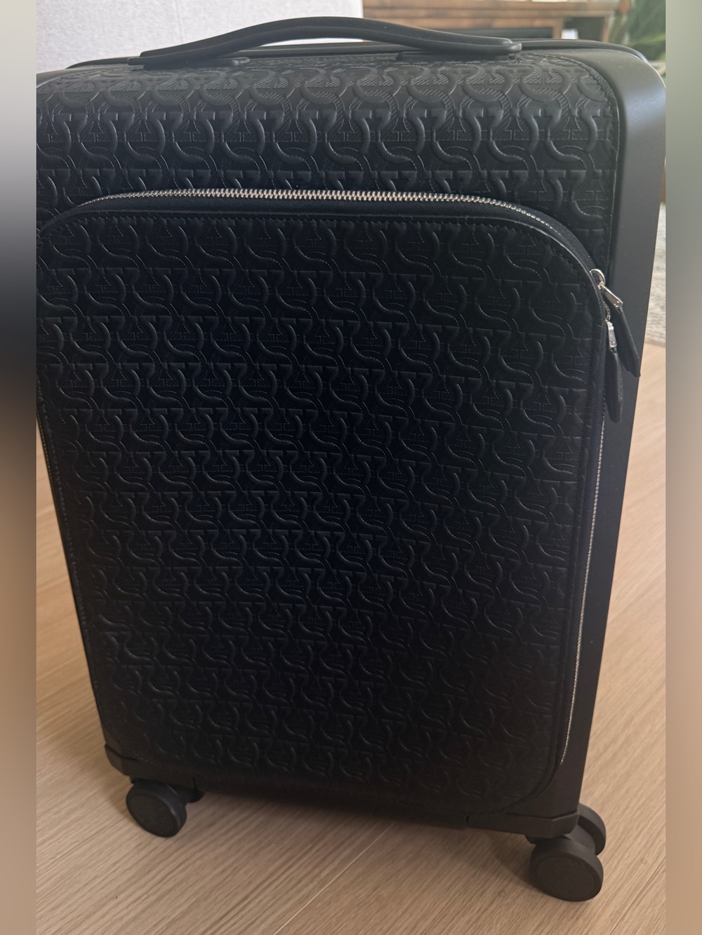 Salvatore Ferragamo Brand New Embossed Black Gancini Hand Carry-on Luggage